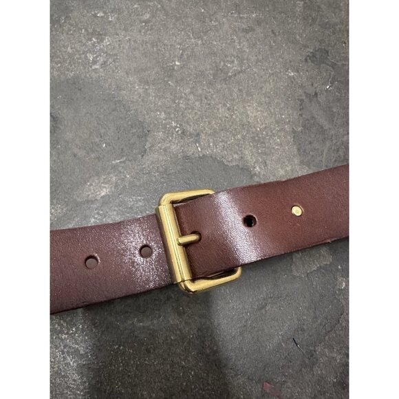 Saint Laurent Square Buckle Long Belt in Dark Brown Chocolate main image 4